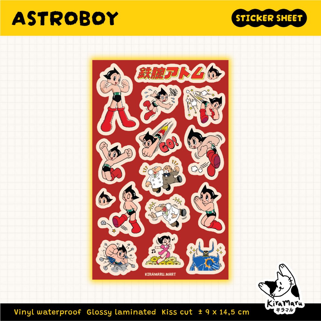 Jual Sticker Sheet Astroboy / Japan Deco Sticker Waterproof / Sticker ...
