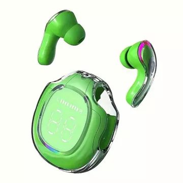 TWS Bluetooth Earphone AIR40 LED Display Case Transparan Headset Wireless Touch Control Gaming
