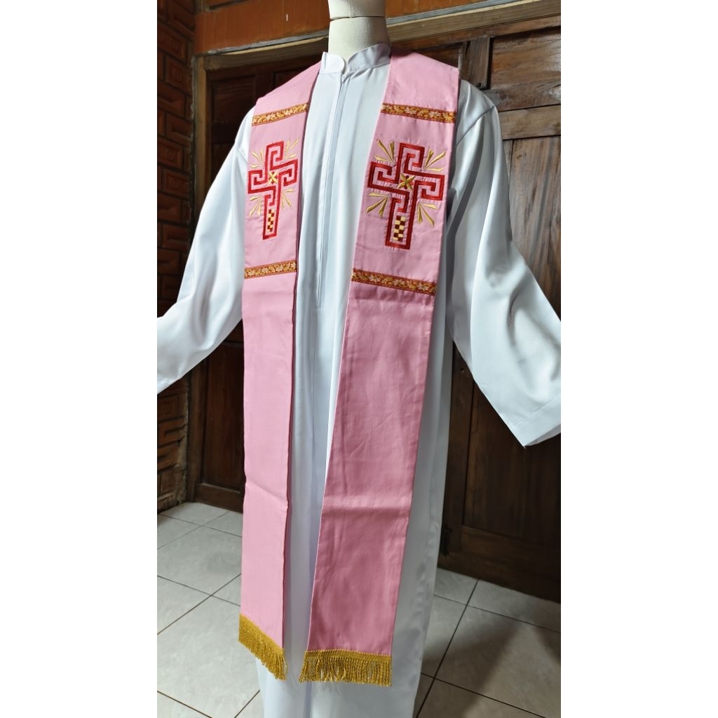 Jual Stola Luar Warna Pink/Kasula Romo Imam Katolik/Kasula Imam Katolik ...