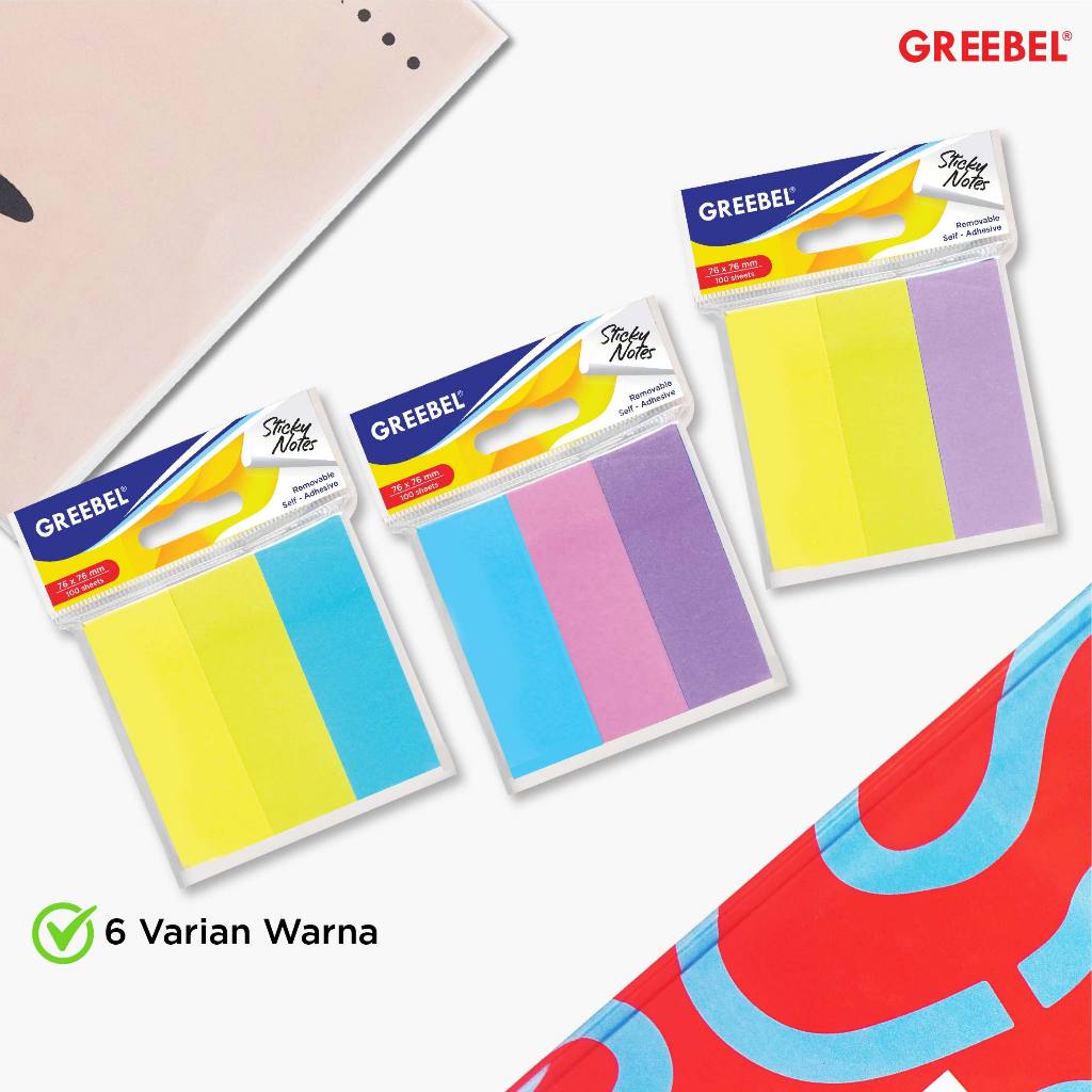 Jual Greebel Sticky Note Catatan Notepad Kertas Catatan 100 Lembar [ 3W ...