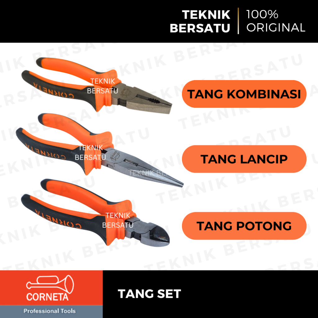Jual Tang Set 3 in 1 Tang Kombinasi Tang Lancip Tang Potong | Shopee ...