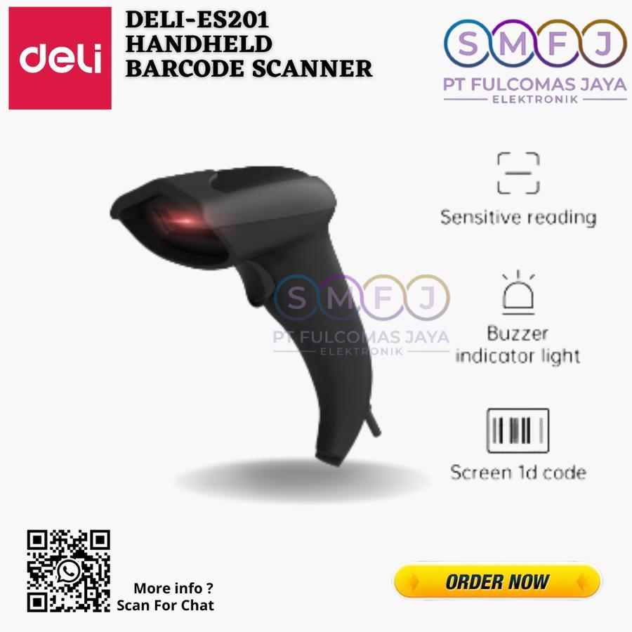 Jual Deli ES201 Scanner Handheld Barcode Scanner GARANSI RESMI | Shopee ...