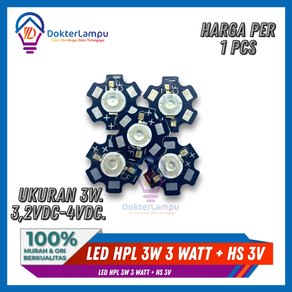 Jual LED HPL 3W 3 WATT + HS 3V | Shopee Indonesia