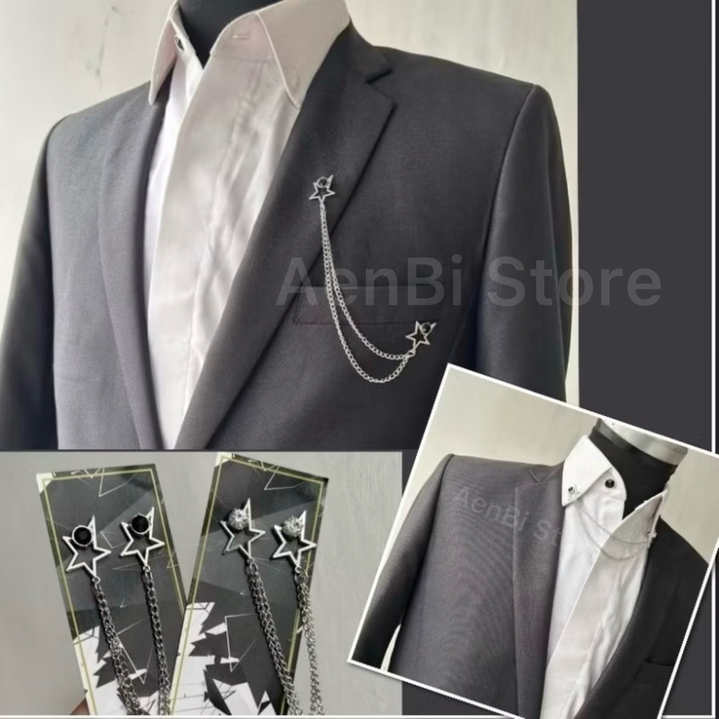 Jual Lapel pin rantai/bros rantai jas - pin kerah star rantai | Shopee ...