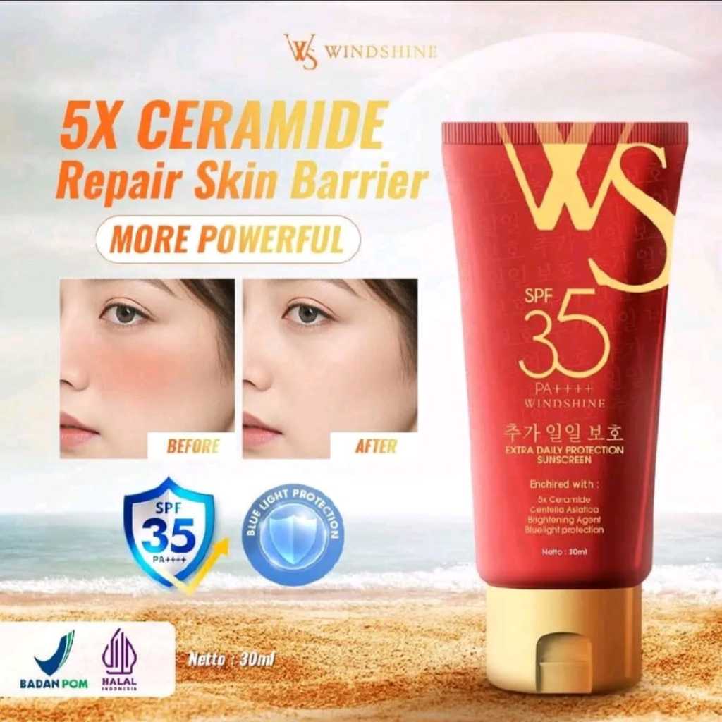Jual WINDSHINE || Hybrid Sunscreen SPF35PA++ Non comedogenic, no ...