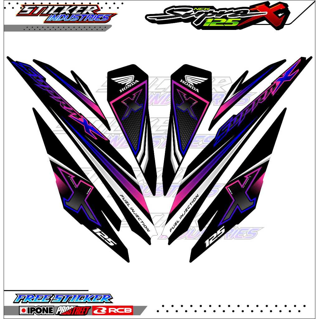 Jual STRIPING VARIASI HONDA SUPRA X 125 NEW / STICKER LIST MOTOR HONDA ...