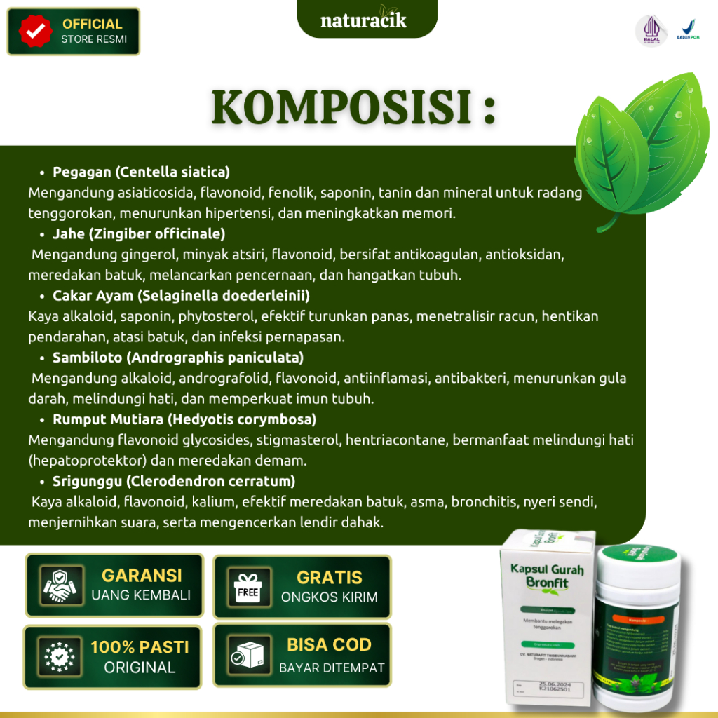 Jual Kapsul Gurah Bronfit Obat Herbal Alami - Obat Bronkhitis asma, TBC ...
