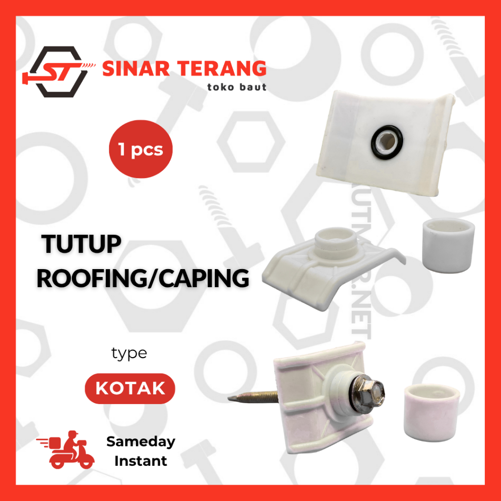 Jual Tutup Caping - Roofing Seal PVC Putih Kotak - Tutup Roofing Square ...