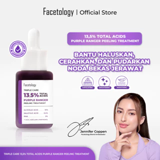 FACETOLOGY Triple Care 13.5% Total Acids Purple Ranger Peeling Treatment Serum mengandung glycolic sebagai exfoliating bantu bersihkan wajah dan komedo