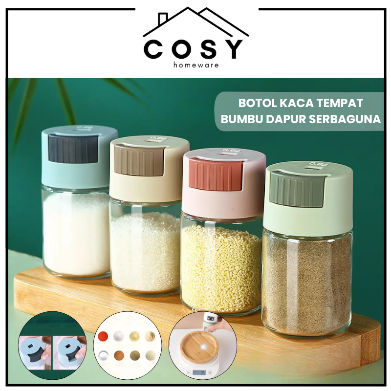 Jual COSY Botol Kaca Tempat Bumbu Garam Gula Tekan Otomatis / Wadah ...