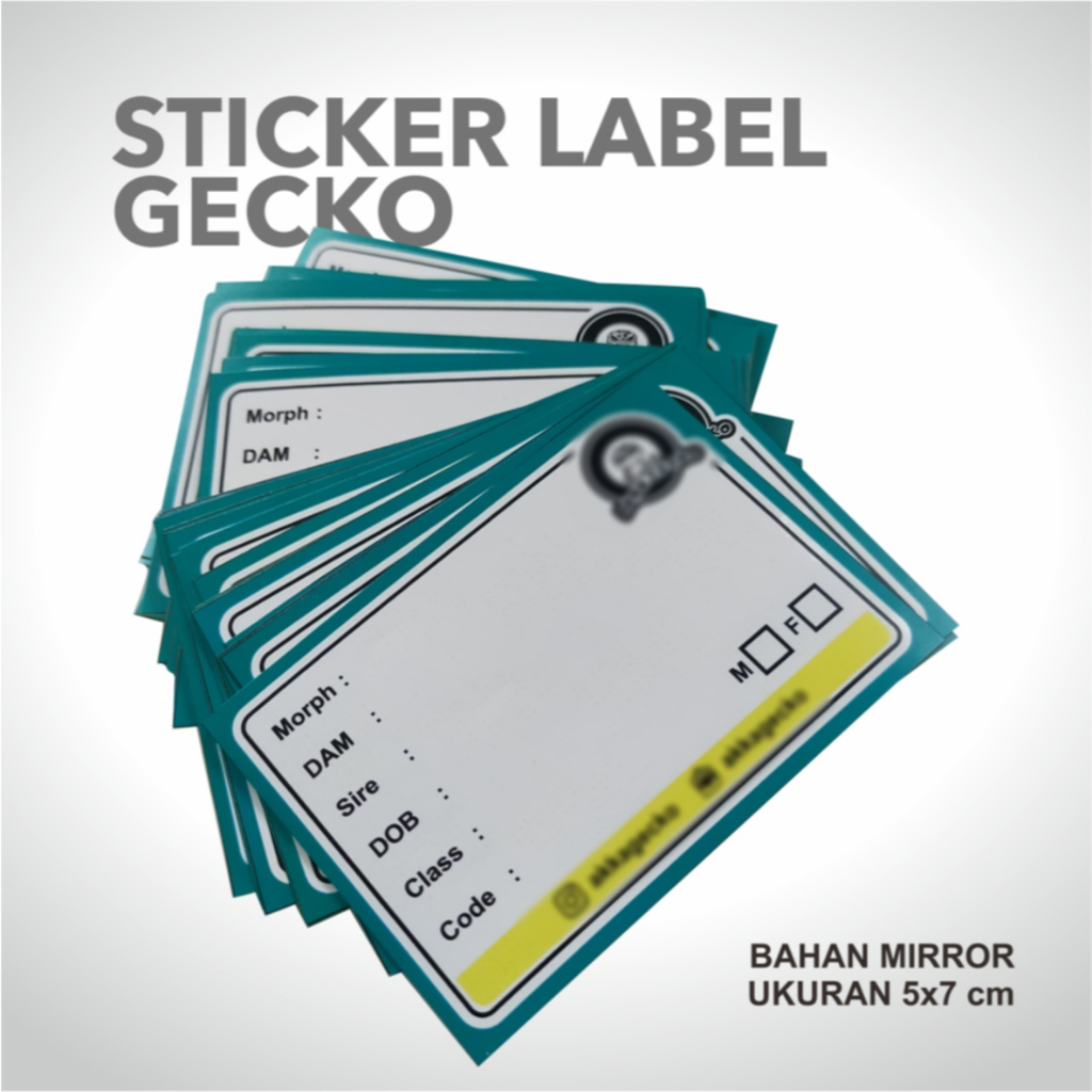 Jual STICKER LABEL DATA GECKO REPTILE CUSTOM | Shopee Indonesia