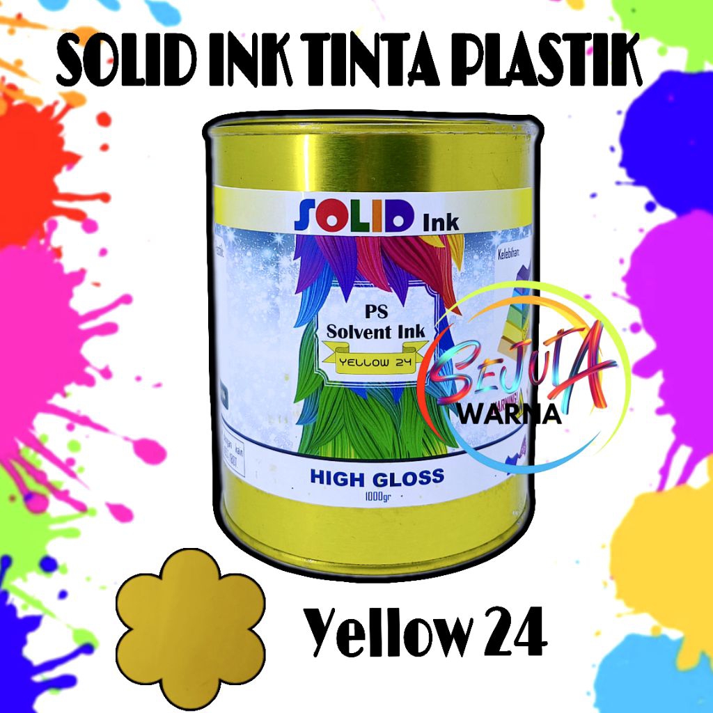 Jual TINTA SABLON PLASTIK KUNING YELLOW 24 POLYMATE SOLID INK SOLVENT ...