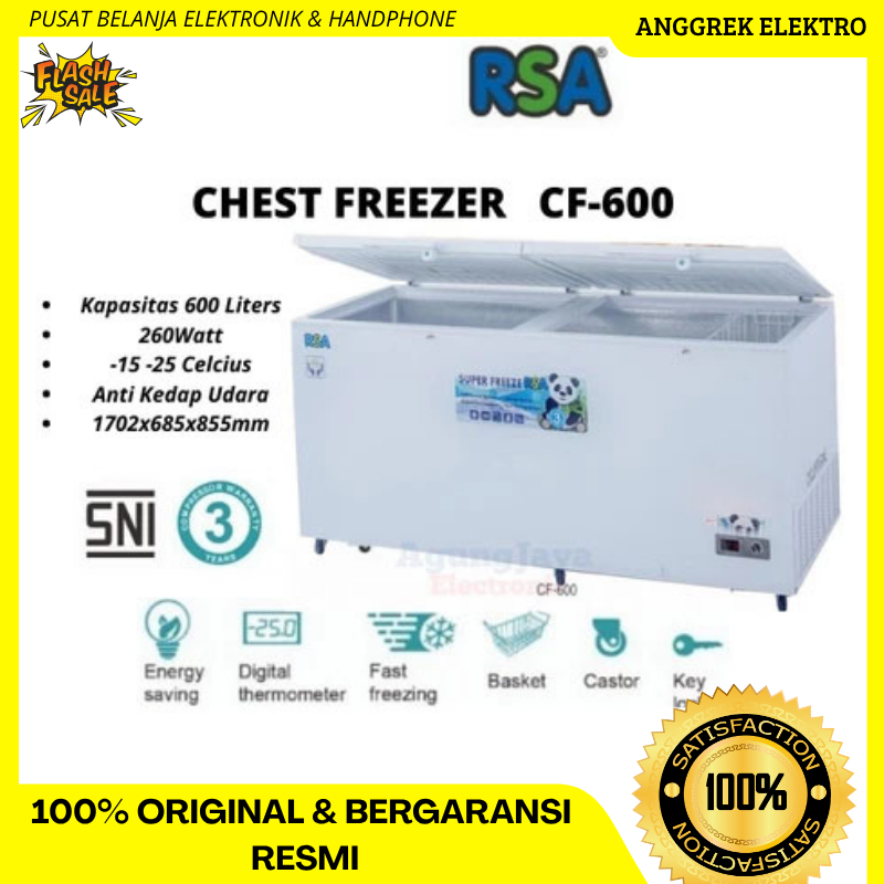 Jual FREEZER BOX RSA CF 600 H FREEZER BOX BOX LEMARI PEMBEKU 500 LITER ...