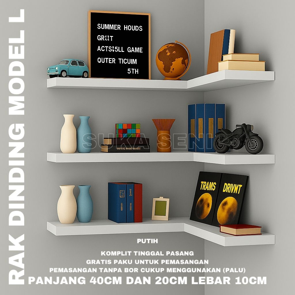 Jual RAK DINDING SUDUT AMBALAN MINIMALIS MODERN SERBAGUNA 3 SUSUN MODEL ...
