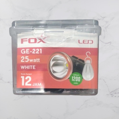 Jual Senter Kepala FOX Putih GE-221 25 WATT Free Lampu Emergency ...