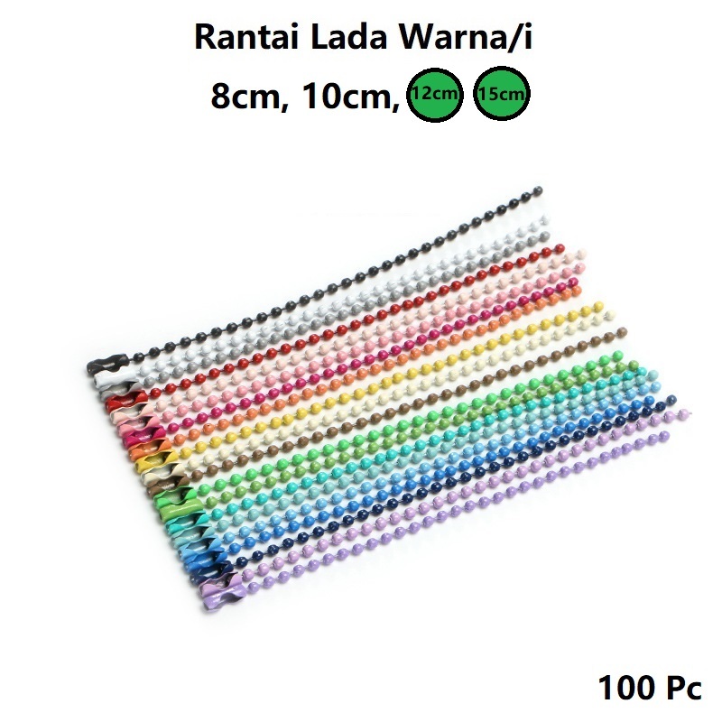 Jual Rantai Manik Manik / Rantai Lada Warna Warni 12-15cm Harga/100Pc ...