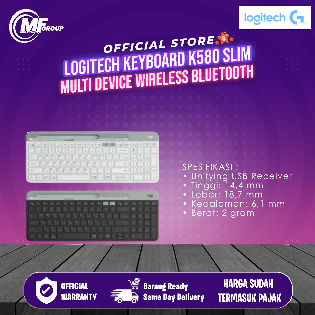 Jual Logitech Keyboard K580 Slim Multi Device Wireless Bluetooth ...