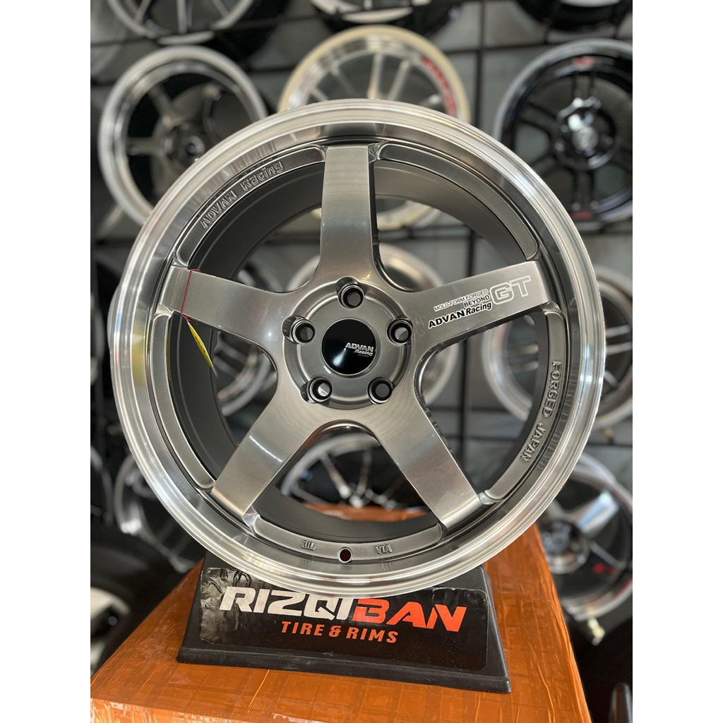 Jual velg advan GT r18 hyper black lip polish pcd 5x114 lebar 8,5 ...