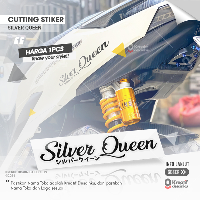 Jual Cutting Stiker Silver Queen Variasi Motor Mobil Sticker Veriasi ...