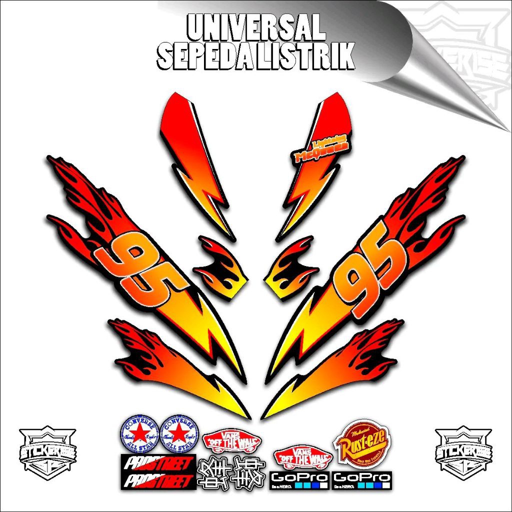Jual STICKER SEPEDA LISTRIK UNIVERSAL / VARIASI SEPEDA LISTRIK KEREN ...