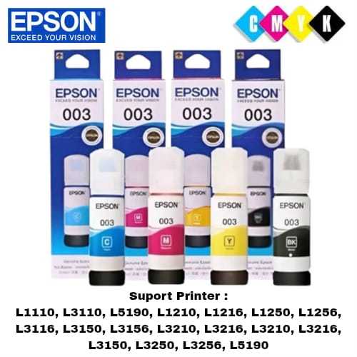 Jual Tinta Epson 003 Refill / Epson Ink Printer 003 untuk L3210 L3110 ...