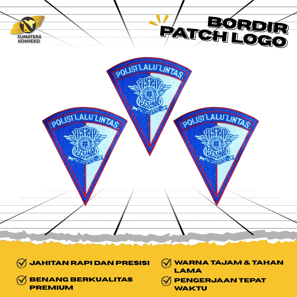Jual patch bordir Polisi Lalu Lintas, Bordir Logo/emblem Polisi Lalu ...