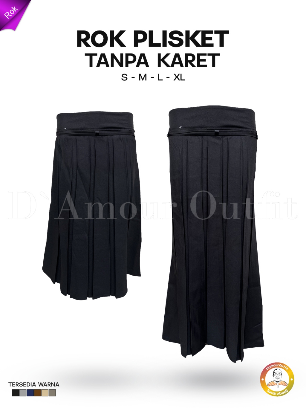Jual Rok Kerja Plisket Rempel Limpit Wanita Kekinian Pendek Panjang ...