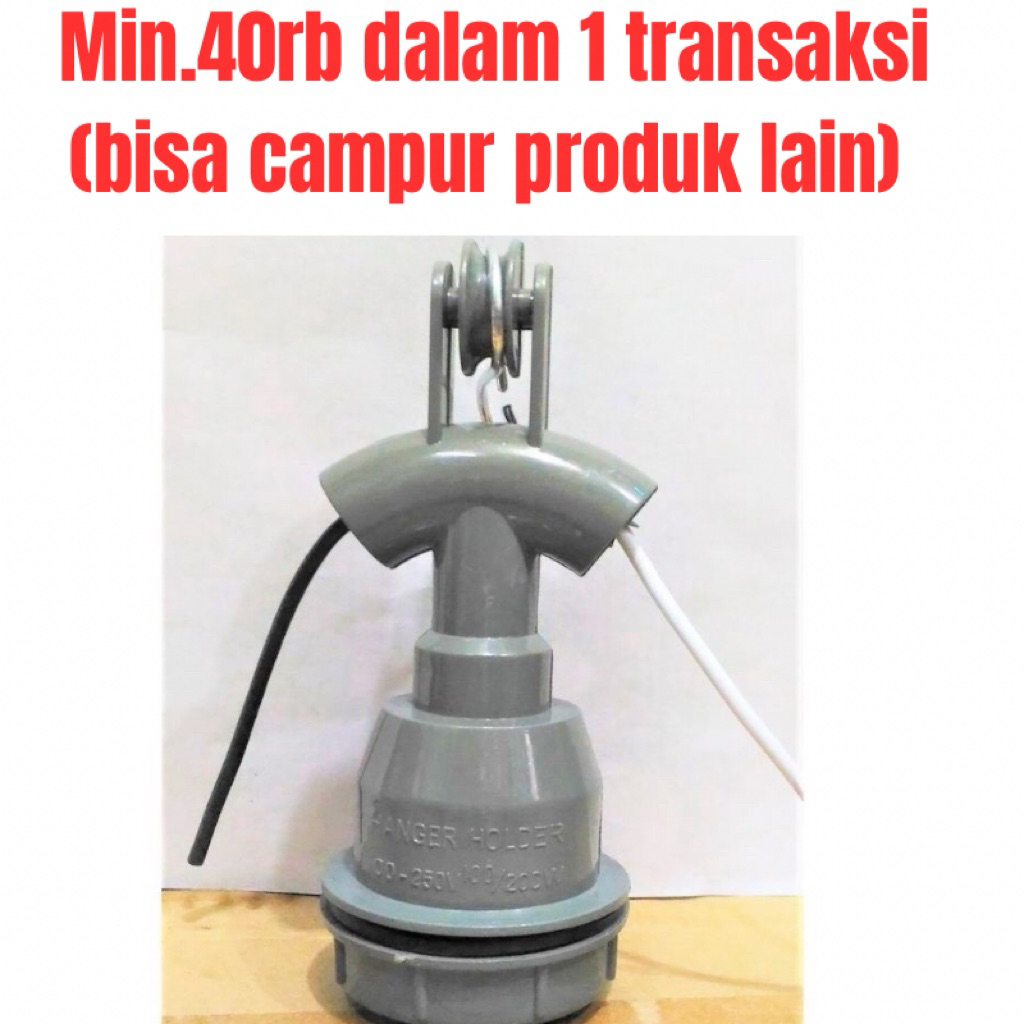 Jual Fitting Gantung PVC Lampu Jalan Fitting WD E27 Plastik PVC Keramik ...