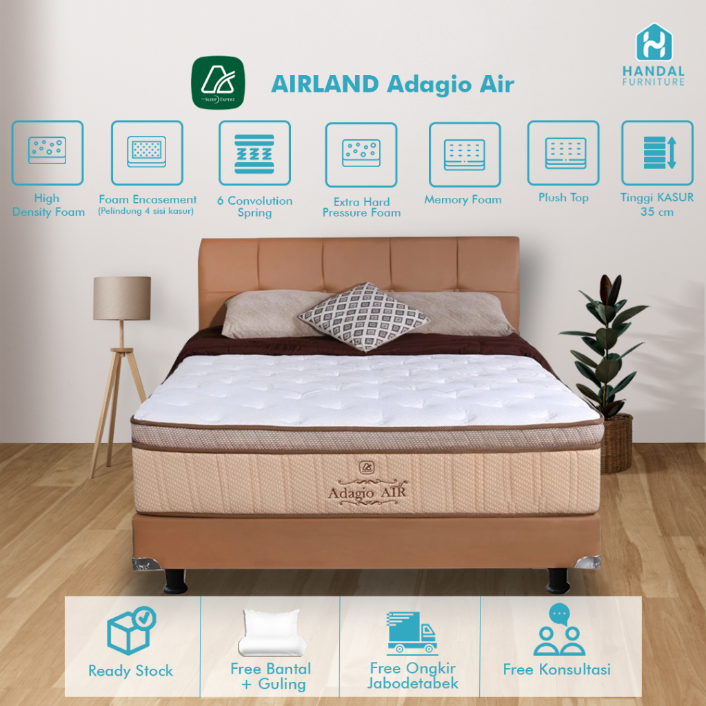 Jual Kasur Springbed Airland Adagio Air Pocket Anti Guncang Euro Top ...