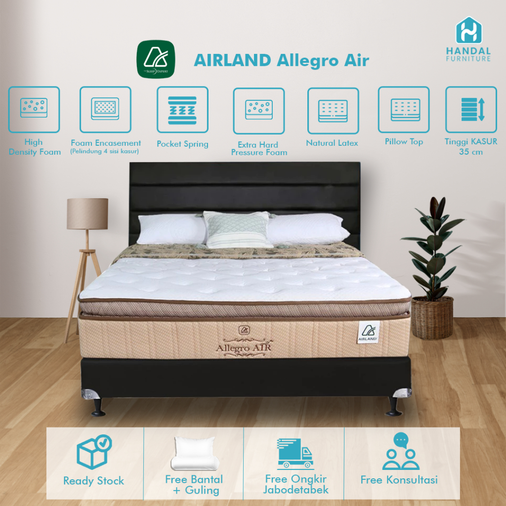 Jual Kasur Springbed Airland Allegro Air Pocket Latex Anti Bakteri Anti ...