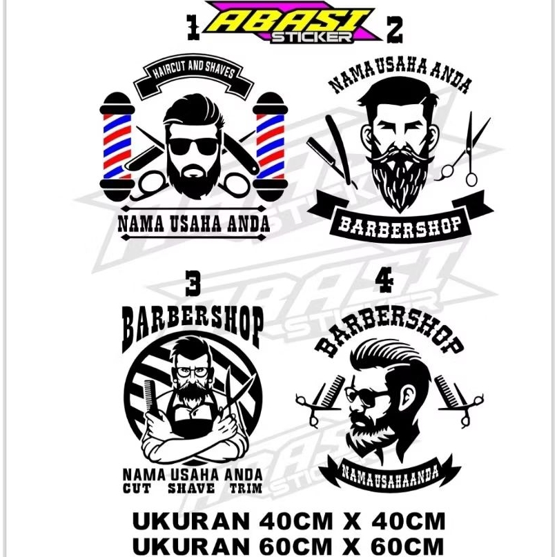 Jual sticker cutting custom BARBERSHOP sticker barber shop | Shopee ...
