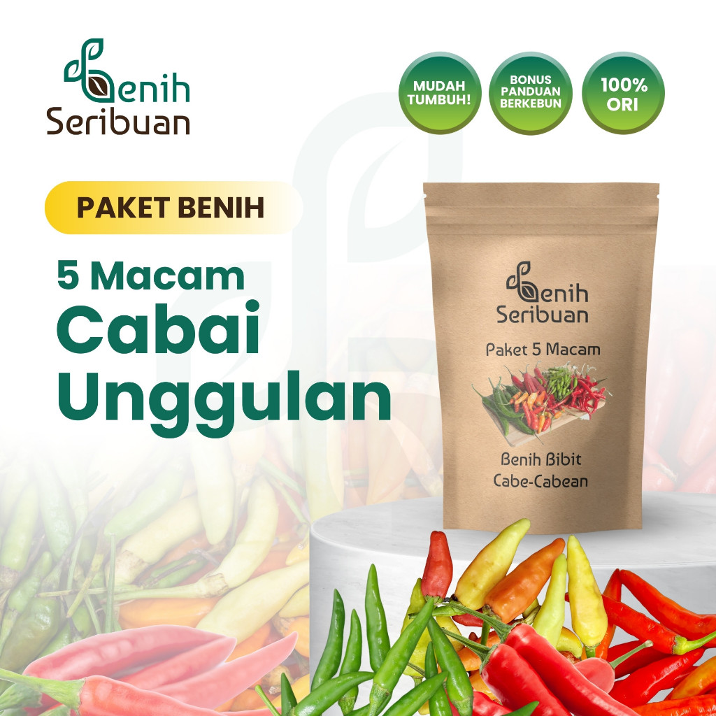 BENIH SERIBUAN - Paket 5 Macam Benih Cabai Konsumsi