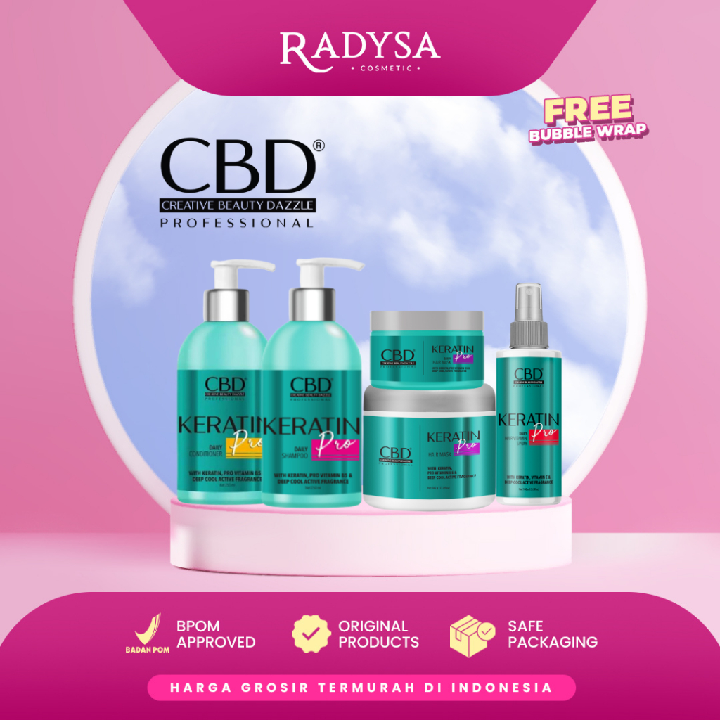 Jual 𝐑𝐀𝐃𝐘𝐒𝐀 - CBD Profesional Hair Treatment Keratin Pro || Shampoo ...