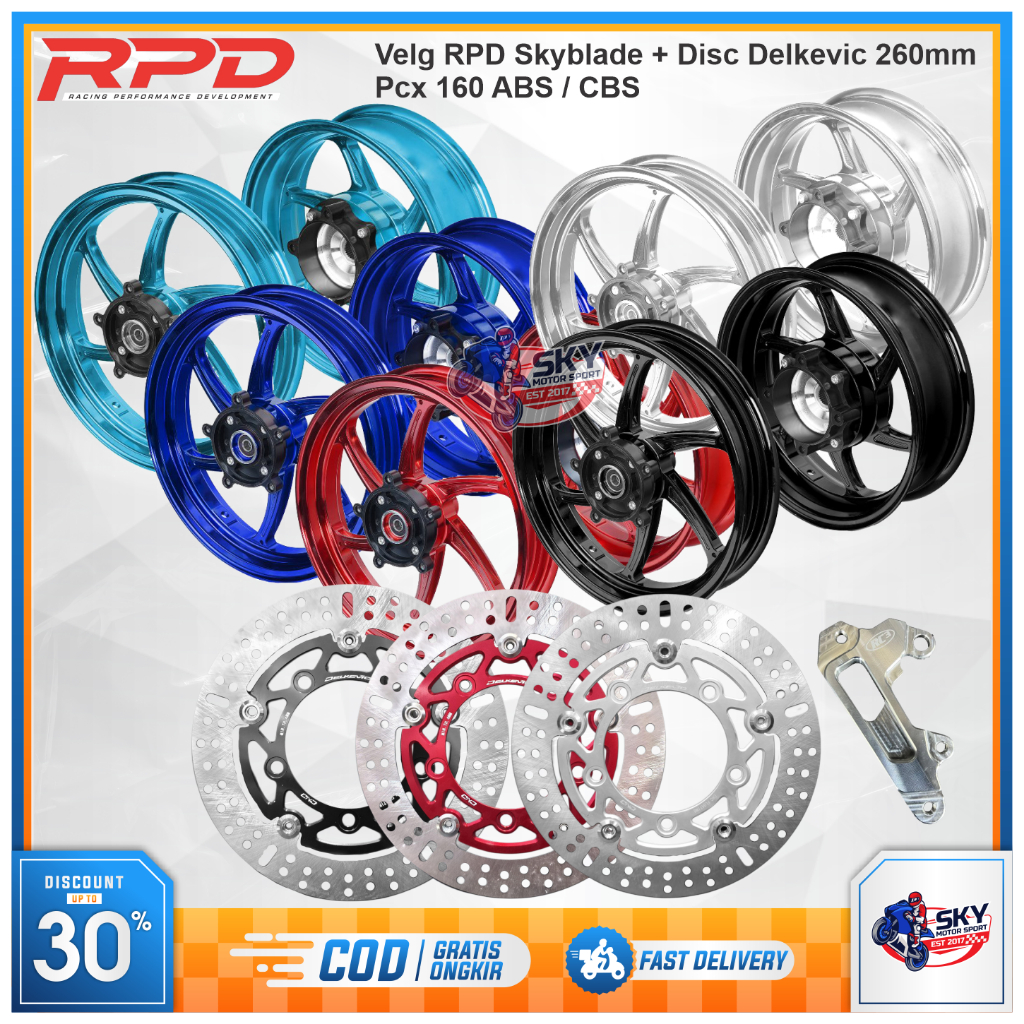 Jual Velg RPD PCX 160 ABS / CBS ADV 160 ABS / CBS + Disc Delkevic 260mm ...