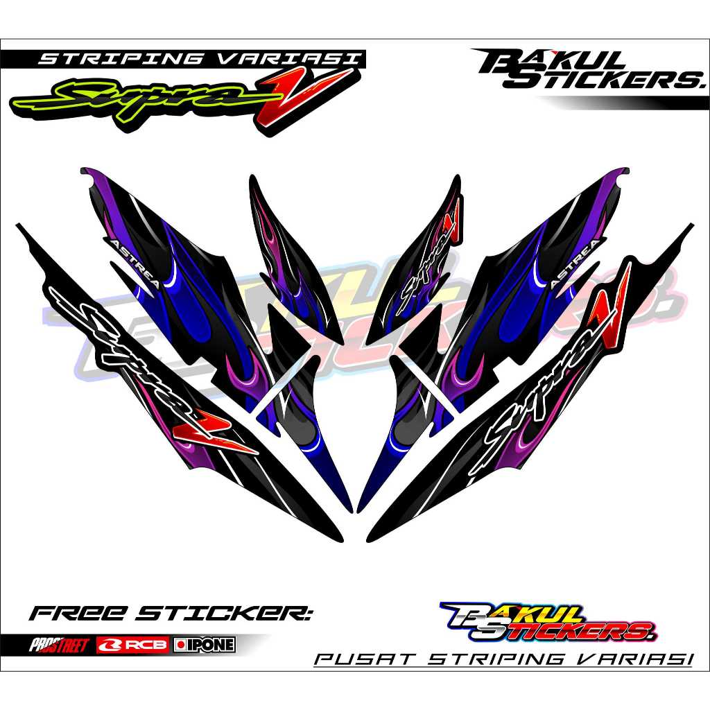 Jual STRIPING VARIASI SUPRA V FIRE STYLE / STICKER LIST MOTOR HONDA ...