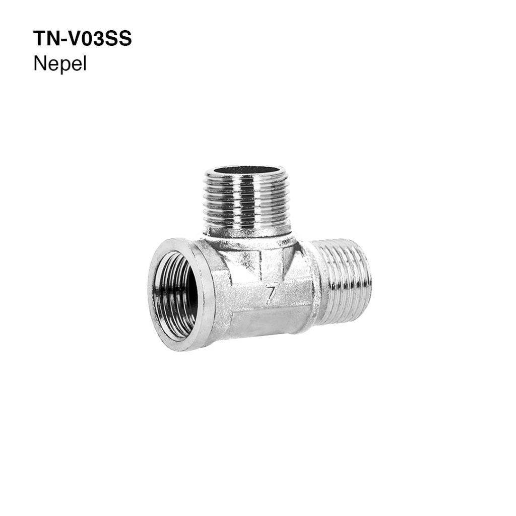 Jual VONE Sambungan Nepel T Tee Shower Kloset Kran Stainless 1/2