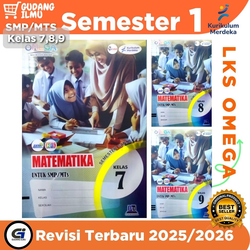 Jual LKS MATEMATIKA SMP/MTS KELAS 7 8 9 SEMESTER 1 KUR.MERDEKA l Omega ...