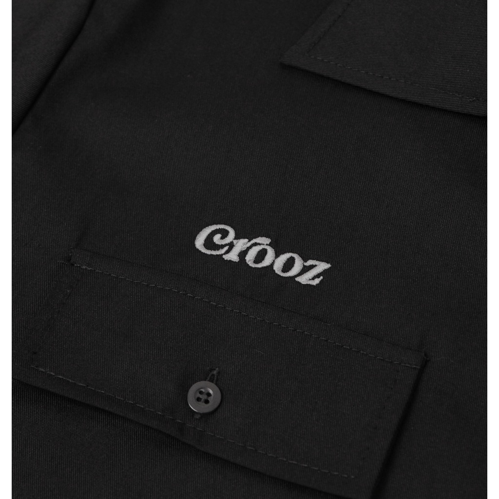 Jual CROOZ SCRIPT WORK SHIRT | REGULAR FIT | KEMEJA HITAM LENGAN PENDEK ...