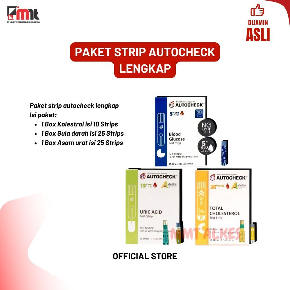 Jual PAKET STRIP AUTOCHECK LENGKAP UA, GULA, KOLESTEROL | Shopee Indonesia