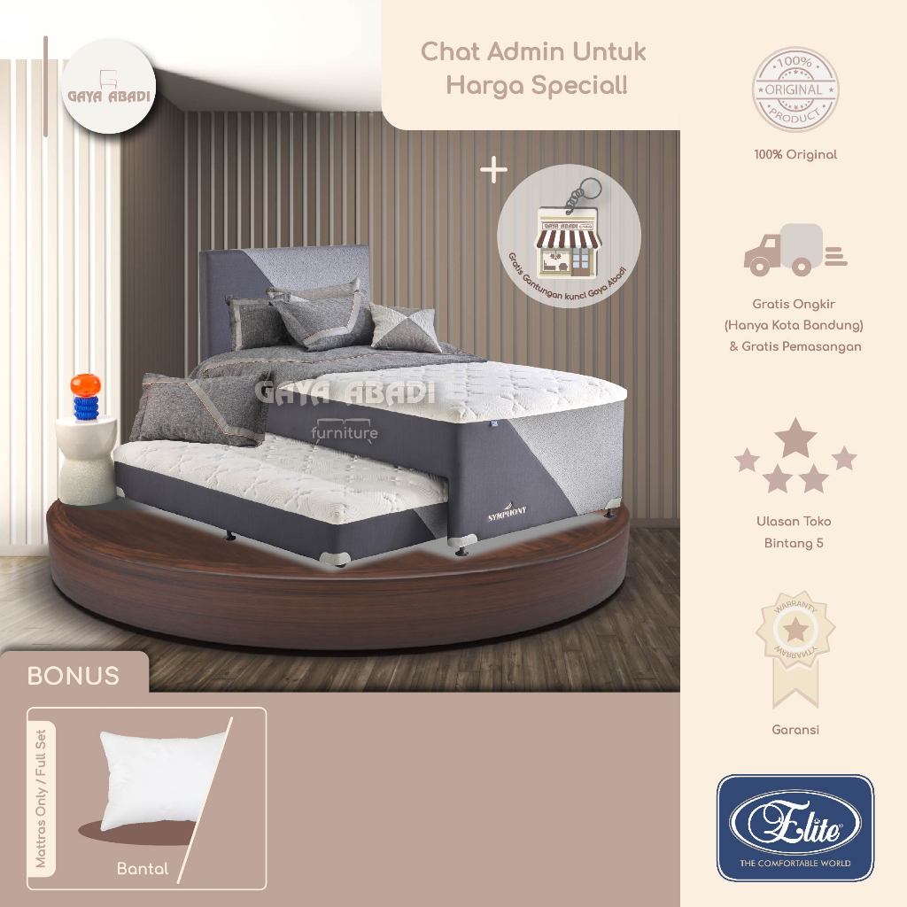 Jual Springbed Elite 2 in1 Symphony / Kasur Sorong Elite 2in1 Symphony ...