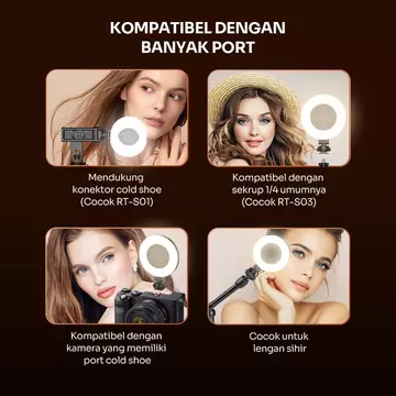 ROBOT RFL02 Lampu Selfie Ringlight Beauty Portable Fill In Light RGB With Gimbal Rotasi 360°