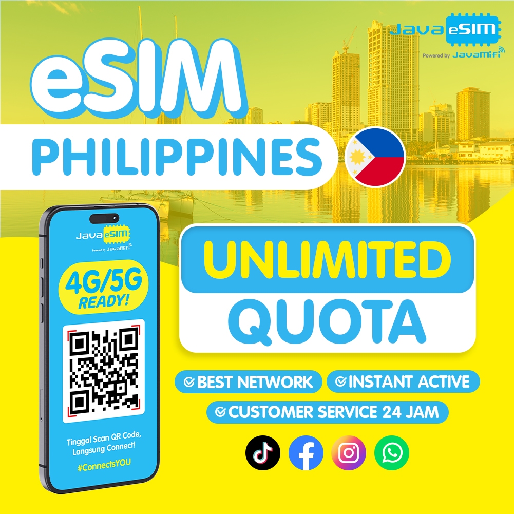 Jual JavaeSIM Travel eSIM PHILIPPINES | Javaesim GO/MAX Fixed Quota 7 ...