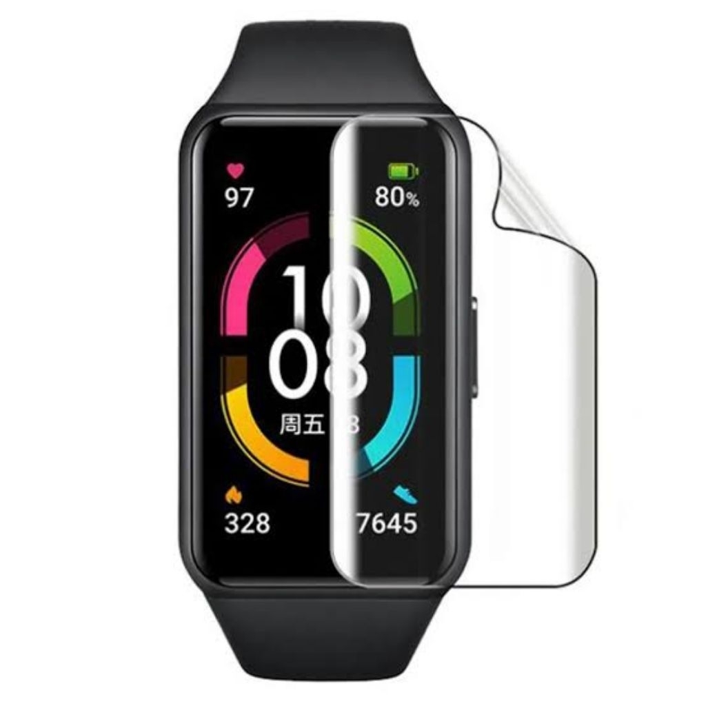 Set 5 Pellicole Idrogel Per HUAWEI Band 10 – TPU Trasparente HD, Autorigenerante, Touch Sensitive, Senza Bolle
