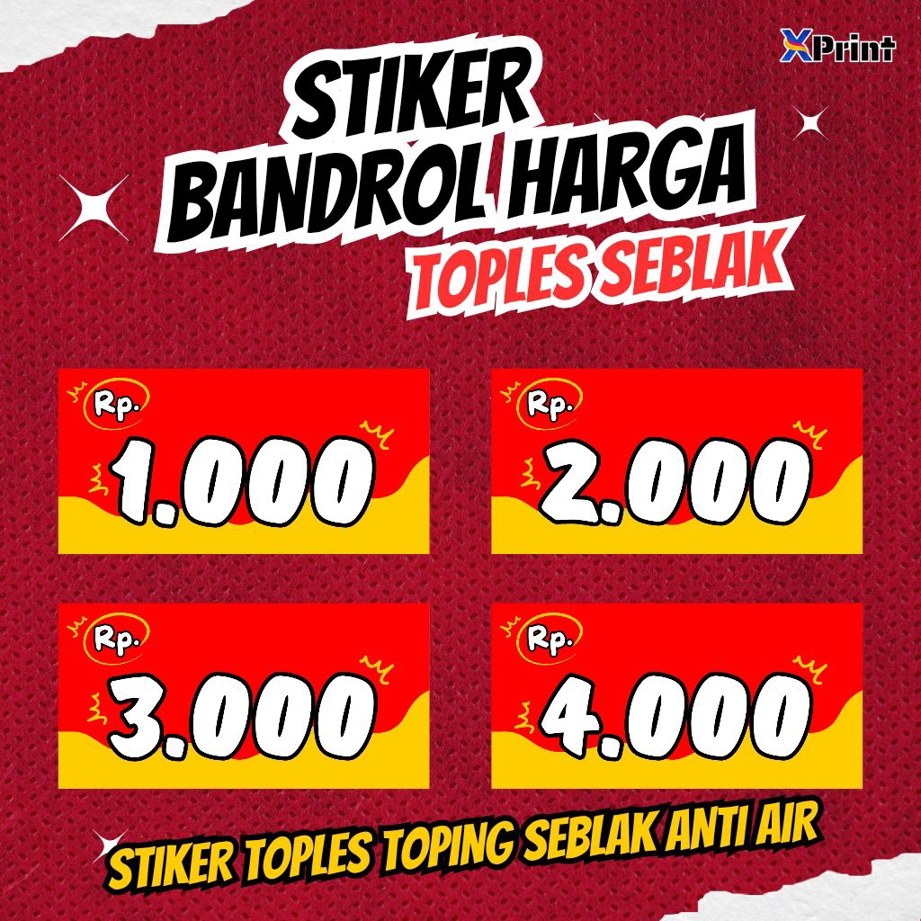 Jual [SB-V2] Stiker Harga Toping Seblak / Stiker Toples Seblak
