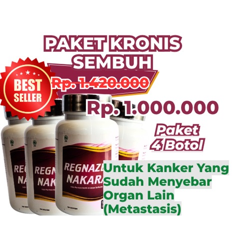 Regnazel Nakara - Obat Tumor & Kanker Herbal Paket Bundle 4 Botol Isi 200 Kapsul