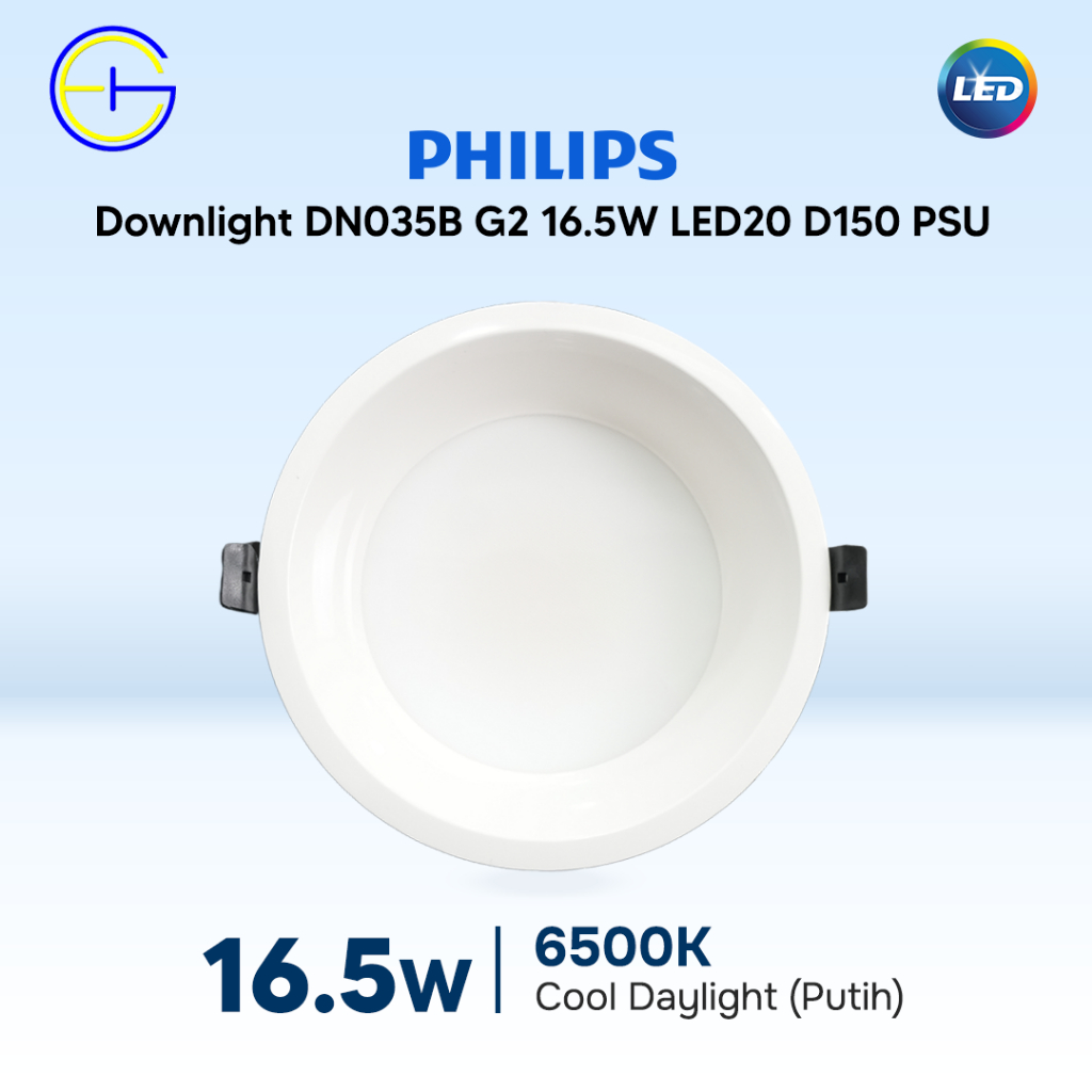Jual Lampu LED Downlight DN035B G2 Philips 16.5W LED20 D150 PSU ...