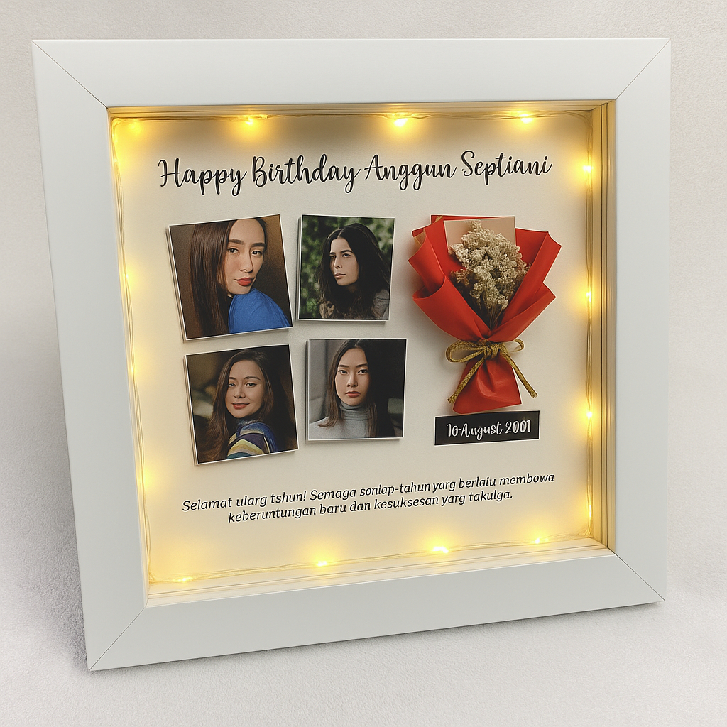 Jual Kado Ultah Bingkai Foto Gift Frame 3D Custom Paket Hadiah Teman ...
