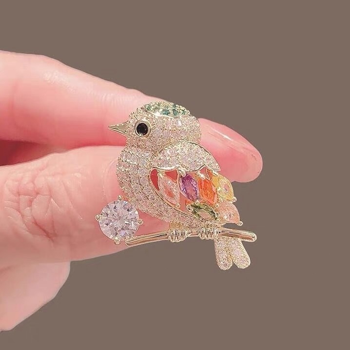 Jual COD Bros Berlian Bird Brooch Berwarna-warni Burung Bros High-end ...
