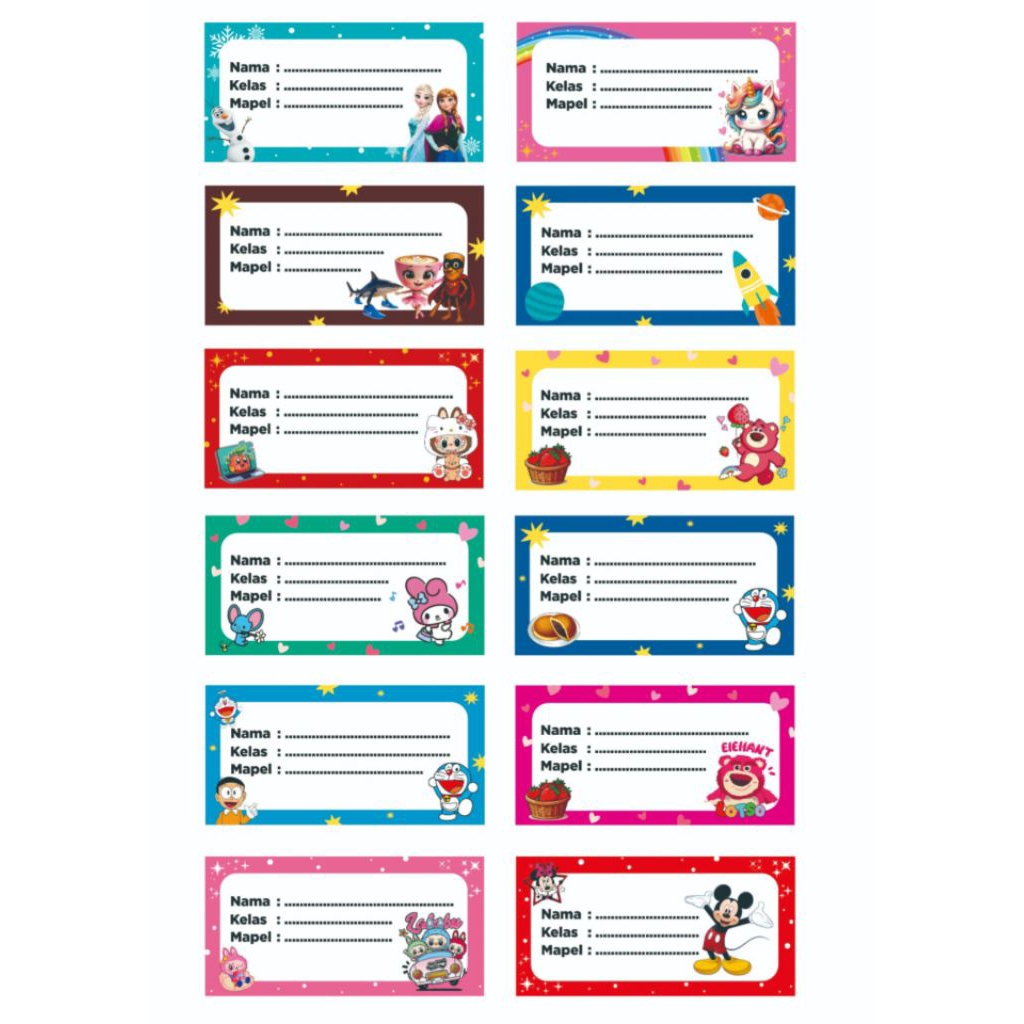 Jual Stiker Label Nama Mapel Custom | Shopee Indonesia