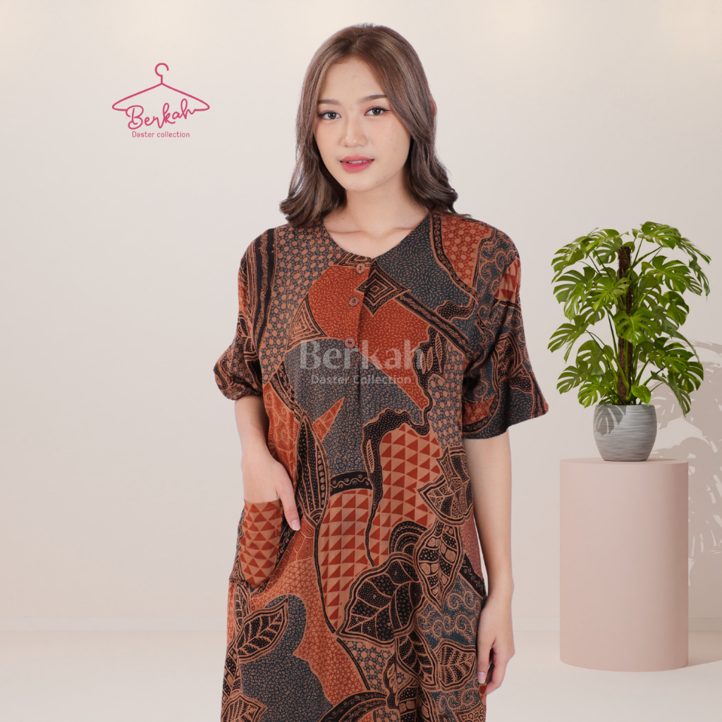 Daster Batik Rayon Busui Kancing Surya Teja 2